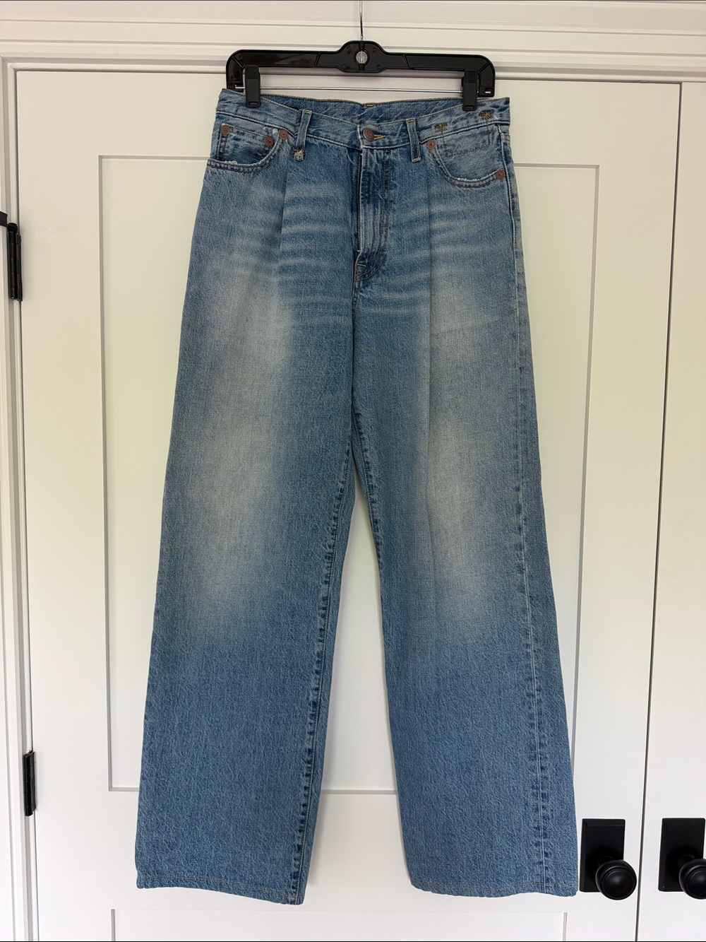 R13 Damon Pleated Wide Leg Jean